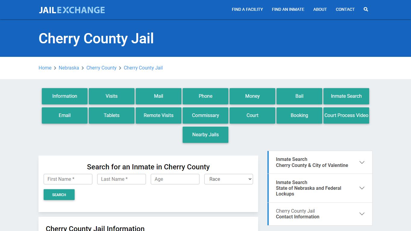 Cherry County Jail Roster Lookup, NE, Inmate Search