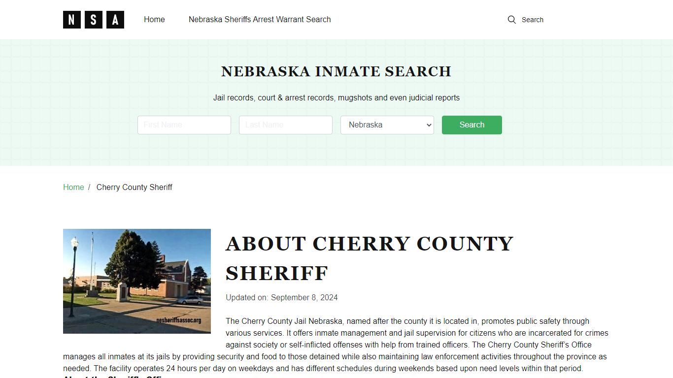 Cherry County Sheriff, Nebraska and County Jail Information